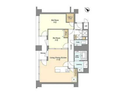 ストーリア赤坂(1LDK/2階)の間取り写真