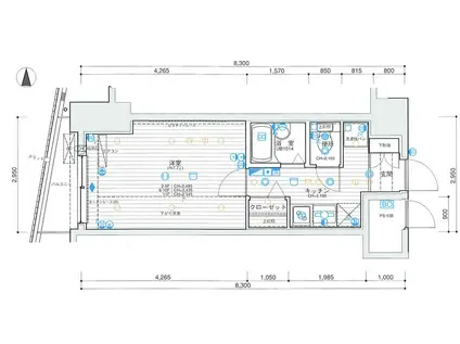 アーバイル戸越駅前(1K/6階)の間取り写真