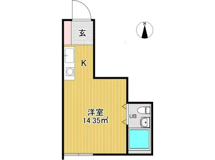 グリーンハイツ仙川(ワンルーム/2階)の間取り写真