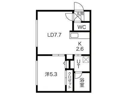 CROWN PANTHER(1LDK/4階)の間取り写真