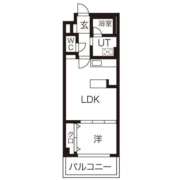 ハイリスベーネ池下(1LDK/1階)の間取り写真