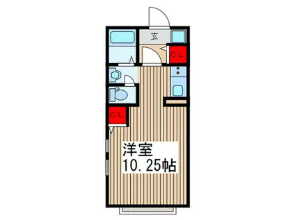 ルミエール川越(ワンルーム/2階)の間取り写真