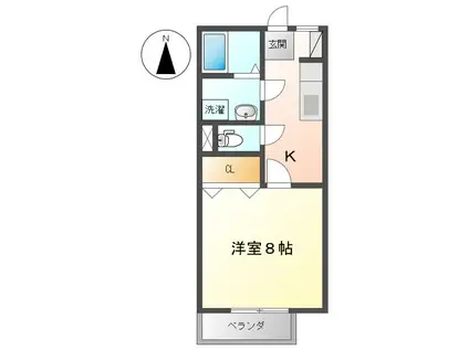 ハイム・ピアニッシモ A(1K/1階)の間取り写真