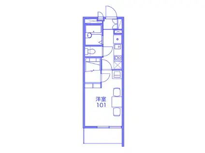 レオパレス与野アムール(1K/1階)の間取り写真