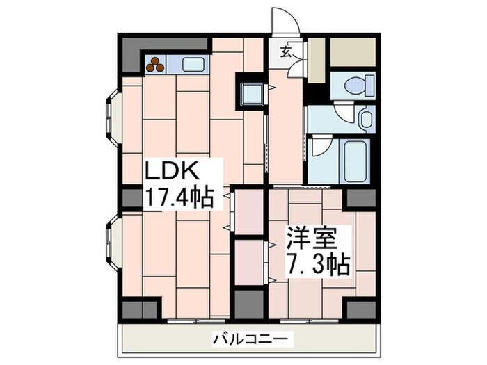 ヴェルデ藤ヶ丘(1LDK/5階)の間取り写真