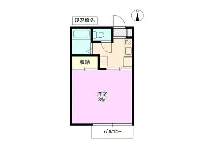 フレンドリー南俣 A棟(1K/1階)の間取り写真