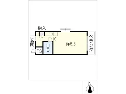 GRAND VIEW 大池(1K/2階)の間取り写真