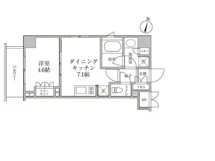 レジディア神楽坂II(1DK/3階)の間取り写真