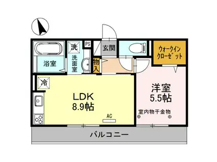 AMAZING GRACE 歌恋(1LDK/3階)の間取り写真