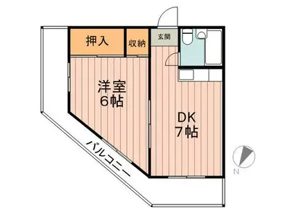 KODAヒルズ亀有(1DK/2階)の間取り写真