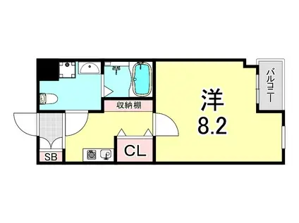 阪急今津線 門戸厄神駅 徒歩2分 3階建 築20年(1K/2階)の間取り写真