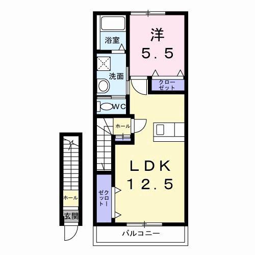 リオ・グランデB(1LDK/2階)の間取り写真