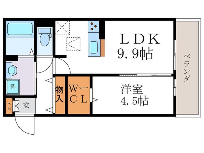 ラ・グレース(1LDK/3階)の間取り写真