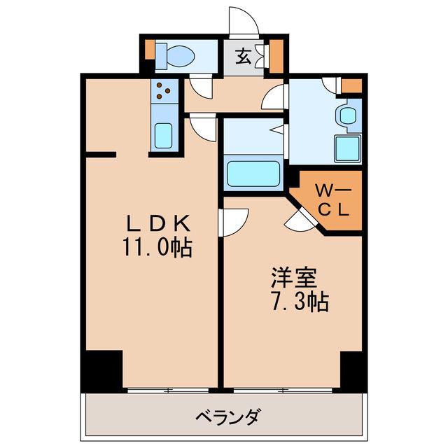 パークアクシス丸の内(1LDK/2階)の間取り写真