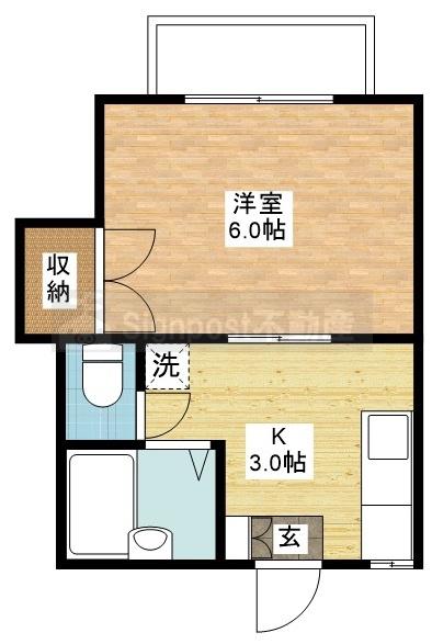 コーポシャルマン(1K/2階)の間取り写真