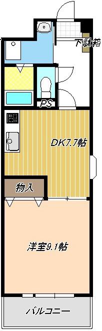 スペランツァ砂美(1DK/1階)の間取り写真