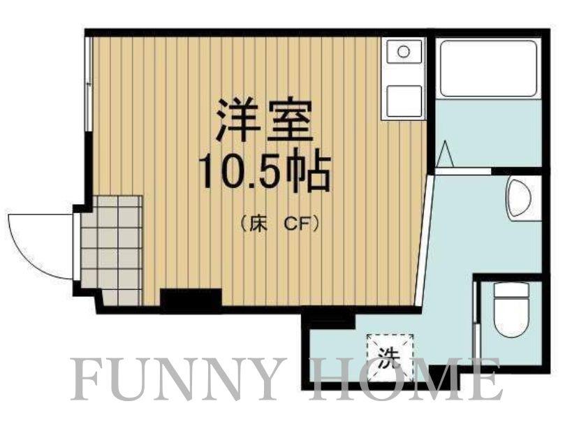 ハピネス三茶(ワンルーム/1階)の間取り写真