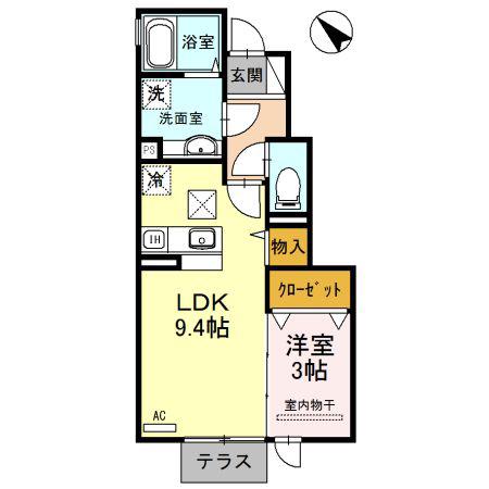 グランクール(1LDK/1階)の間取り写真