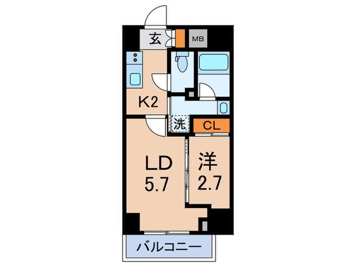 プラート宮坂(1LDK/3階)の間取り写真