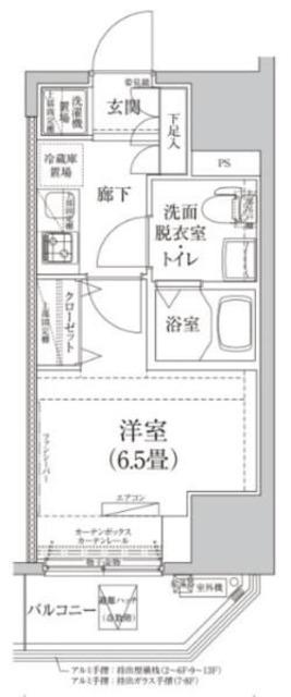 ルフレプレミアム川崎(1K/5階)の間取り写真