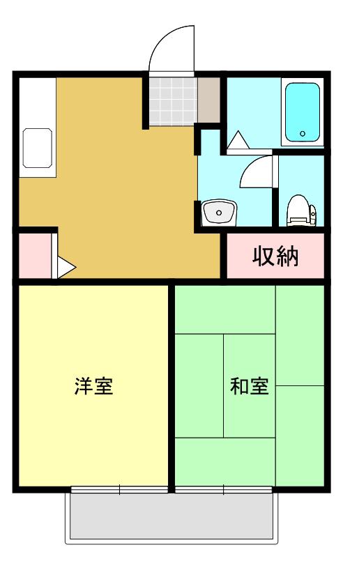 セントレージ立石B(2DK/1階)の間取り写真