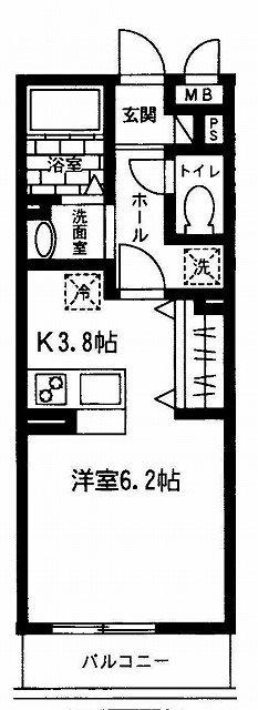 VIVIENDA(1K/1階)の間取り写真