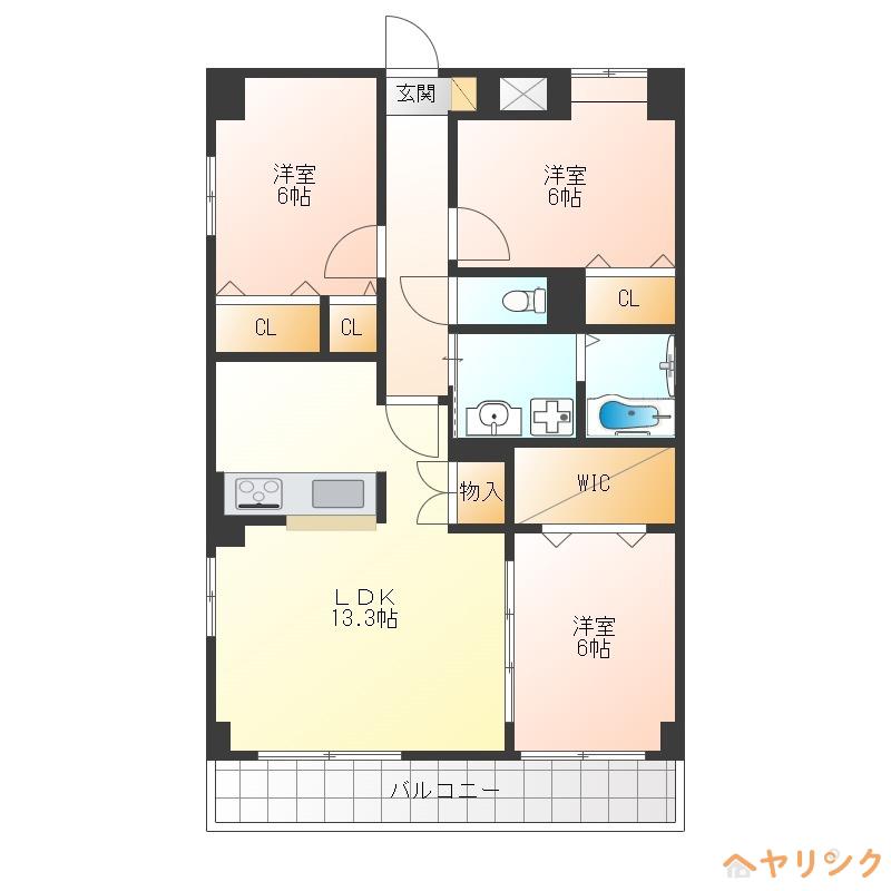 アヴニール・シエル(3LDK/4階)の間取り写真