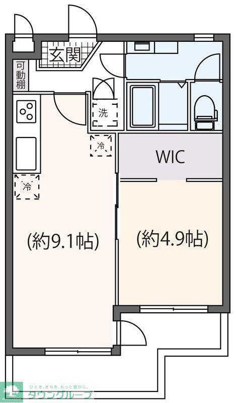 グリーンコーポ中央林間(1LDK/2階)の間取り写真