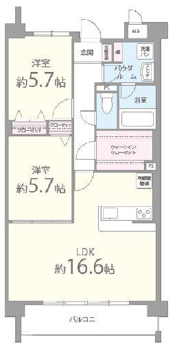 ブラン ジュール(2LDK/3階)の間取り写真