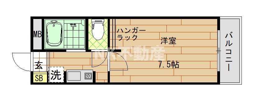 サンキプラザ島之内(1K/5階)の間取り写真