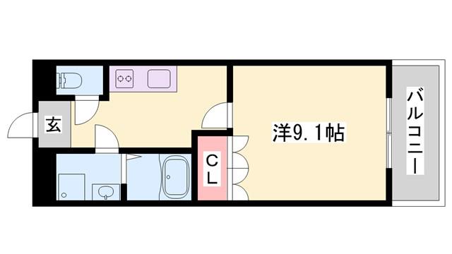 フォレストハウス(1K/1階)の間取り写真