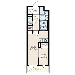 RIFORET(1LDK/1階)の間取り写真