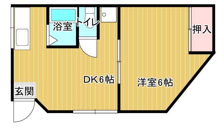 野本ハイツ(1DK/1階)の間取り写真