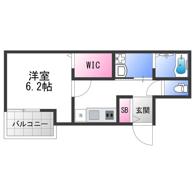 プロスパーコート桃谷(1K/3階)の間取り写真
