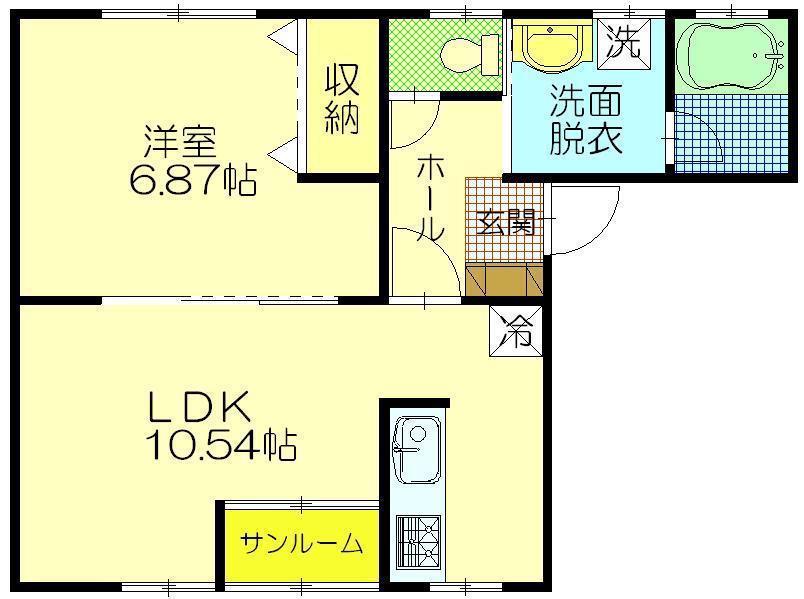 モンドール新屋C(1LDK/1階)の間取り写真