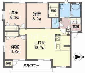 エミネンス山本(3LDK/2階)の間取り写真
