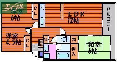 サンハイツ21 B棟(3LDK/1階)の間取り写真