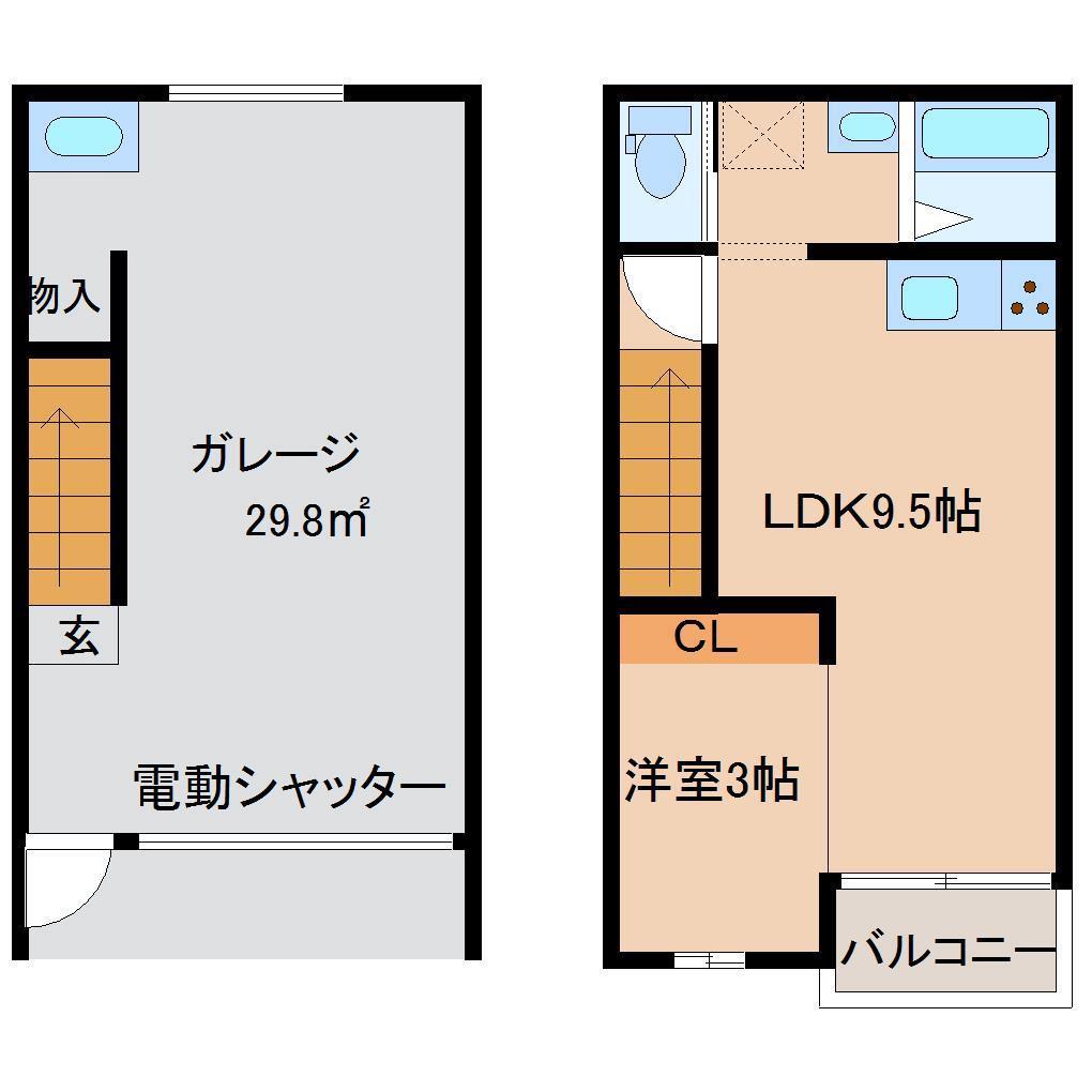 LEAF(1LDK/1階)の間取り写真