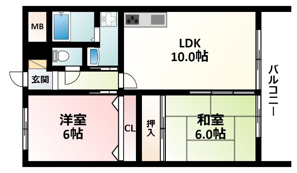 エミネンス新大阪(2LDK/8階)の間取り写真