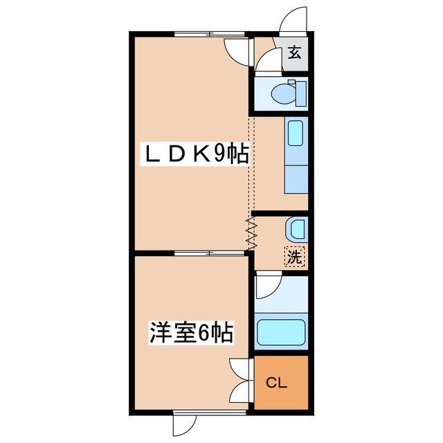 フラワーアイ(1LDK/2階)の間取り写真