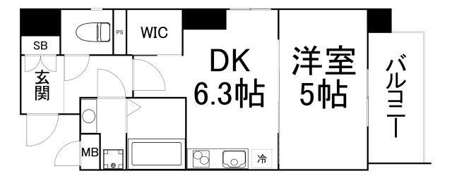 CAVANA梅田北(1DK/11階)の間取り写真