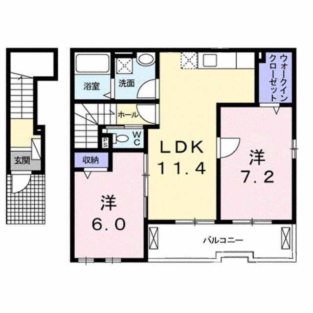 セウ アジュール(2LDK/2階)の間取り写真