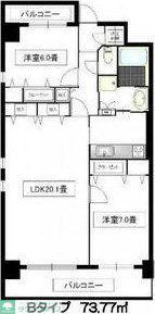 ティンガーラ石川橋(2LDK/4階)の間取り写真