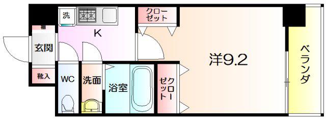 GLUCK MAISON S-SAKAI XVI(1K/9階)の間取り写真