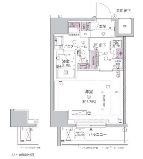 アルコバレーノ堀切菖蒲園(1K/3階)の間取り写真