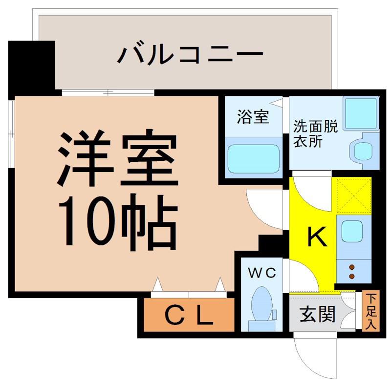 プレサンスTHE栄(1K/5階)の間取り写真