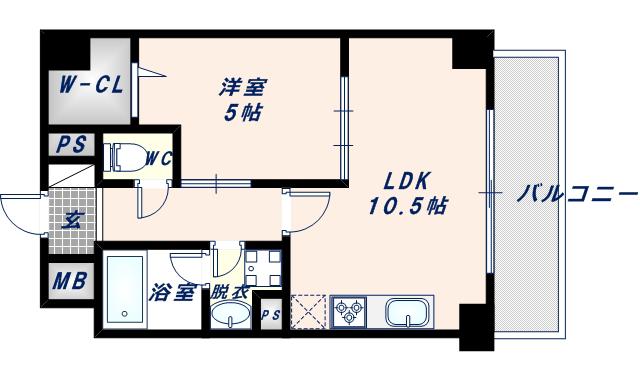 オリーブスクエア(1LDK/4階)の間取り写真