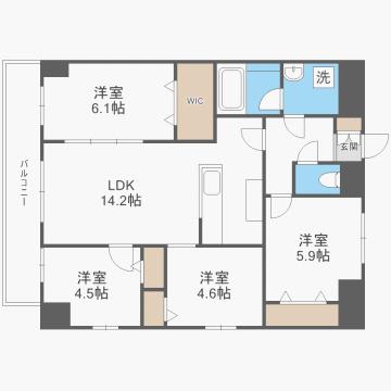 プランドール平尾駅前(4LDK/3階)の間取り写真