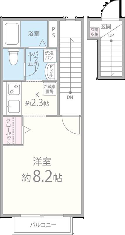 グランドール(1K/1階)の間取り写真