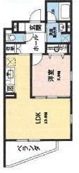 ソレアード姫路駅東(1LDK/3階)の間取り写真
